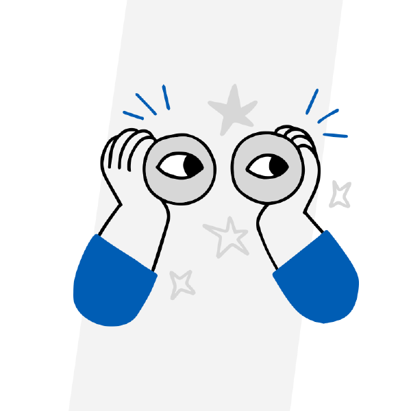 Ilustración de líneas: dos manos comparando dos versiones de un mismo caso.